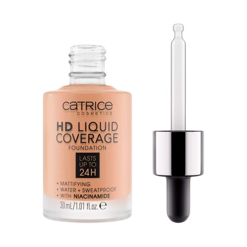 CATRICE Hd liquid coverage tono 040 Warm beige Base de maquillaje líquida sin efecto máscara 30 ml.