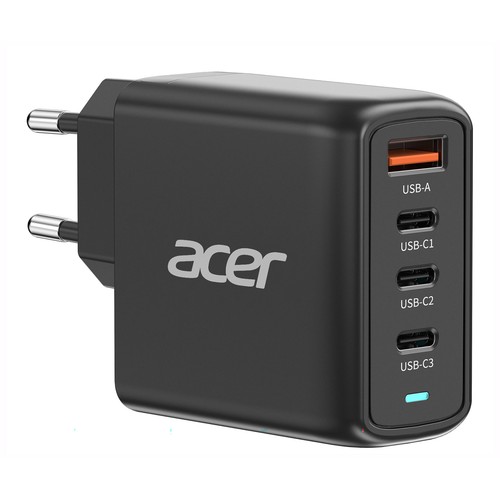 Cargador 3 puertos usb-C + usb-A ACER, 100W, 2 metros de cable usb-C, color negro