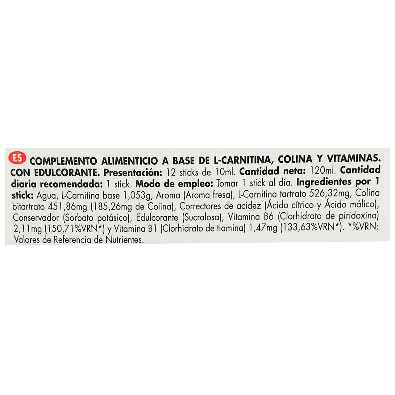 L-carnitina maxi 12 sticks 120 ml.