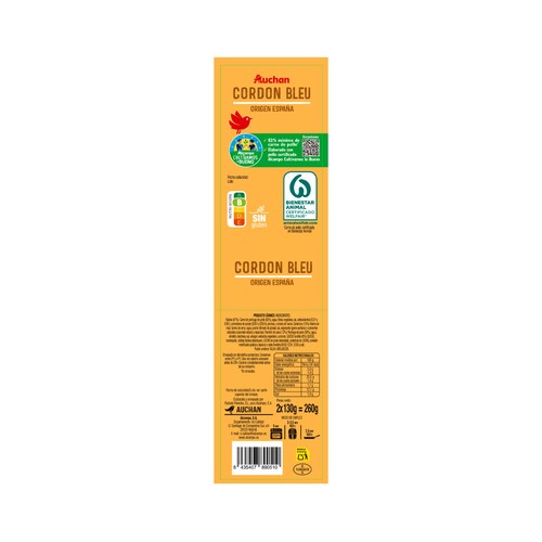 ALCAMPO CULTIVAMOS LO BUENO Cordon bleu de pechuga de pollo 260 g.