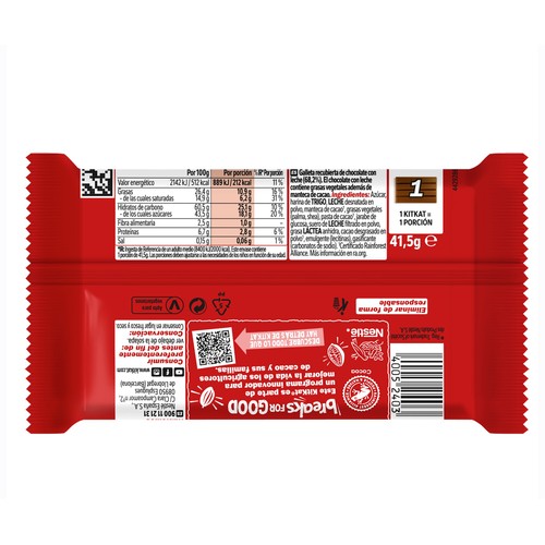 KIT KAT Barrita de galleta cubierta de chocolate 41,5 g.