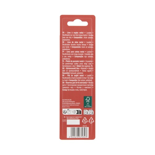 COSMIA Lima de uñas metálica lavable.