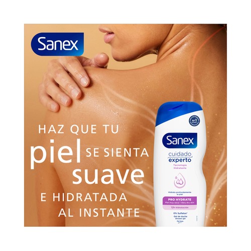 SANEX Cuidado experto Pro Hydrate Gel hidratante para ducha o baño, para pieles muy secas 850 ml.