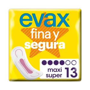 EVAX Compresas sin alas super/maxi EVAX Fina y segura 13 uds.