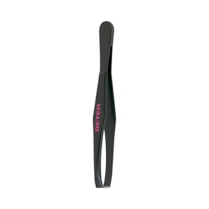 BETER Pinza para depilar de 7.5 cm y punta recta pavonada.