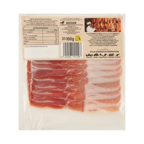 ALCAMPO CULTIVAMOS LO BUENO  Paleta gran reserva (50% raza Duroc), cortada en lonchas  100 g.
