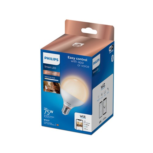 Bombilla Led inteligente E27, Wifi, 11W-75W, blanco ajustable, 1055lm, PHILIPS.