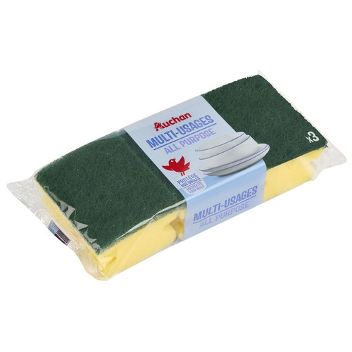PRODUCTO ALCAMPO Estropajo multiusos salvauñas de fibra verde 3 uds.