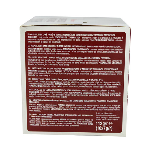 PRODUCTO ALCAMPO Café molido de tueste natural Espresso intenso en cápsulas , Intensidad 9 PRODUCTO ALCAMPO 16 ds. 112 g.