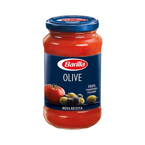 BARILLA Salsa Olive con base de tomate y aceitunas sin gluten 400 g.