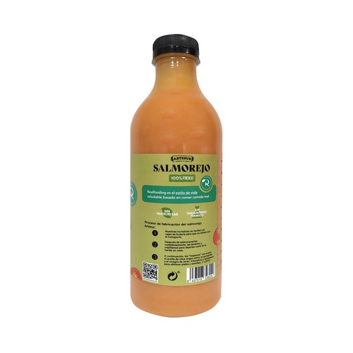 REALFOODING Salmorejo fresco elaborado con AOVE y hortalizas 100% frescas REALFOODING 1 L.