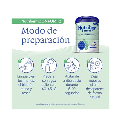 NUTRIBÉN Confort 2 Leche (2) de continuación a partir de 6 meses 800 g.