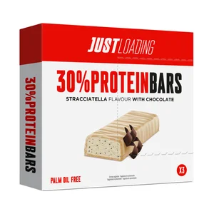 JUST LOADING Barritas proteicas de straciatella JUST LOADING pack de 3 uds x 30 g.