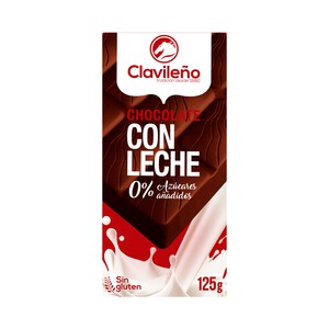 Imagen de CLAVILEÑO Chocolate con leche extrafino sin azúcares añadidos 125 g.