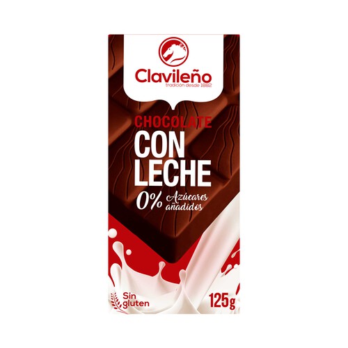 Chocolate con leche extrafino sin azúcares añadidos CLAVILEÑO 125 g.