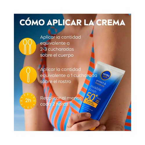 NIVEA Sun protege & hidrata Protector solar acabado invisible con FPS 50+ (muy alta) 150 ml.