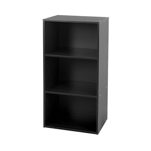 Estantería librería color negro con 3 baldas. Medidas: 80cm. de alto, 40cm. de largo y 29,5cm. de profundidad, MOBILIARIO.