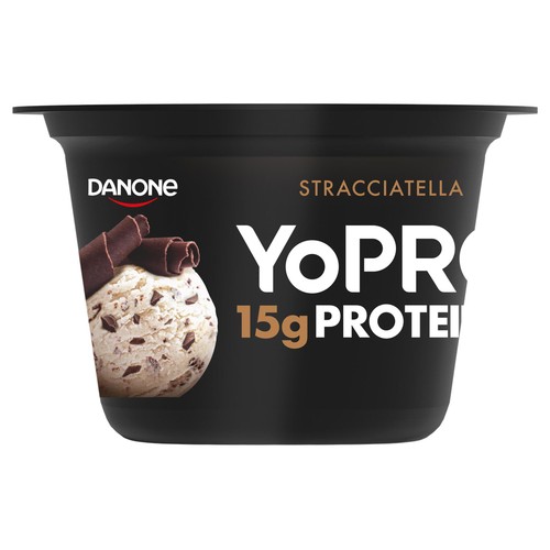 YOPRO Leche fermentada con virutas de chocolate, proteínas y sin azúcares añadidos ni grasa de Danone 2 x 160 g.