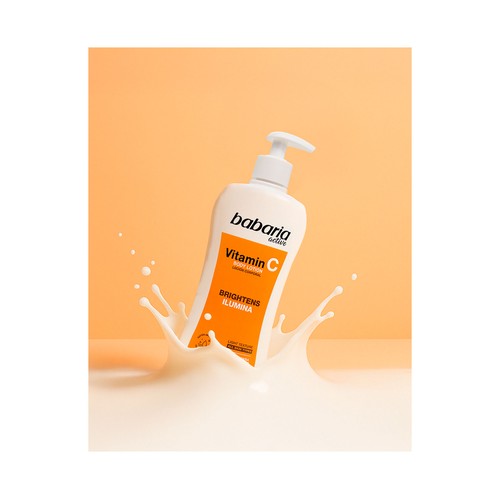 BABARIA Leche corporal (Body milk) con vitamina C, para todo tipo de pieles 500 ml.