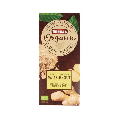 Chocolate negro maca&jengibre ecológico TORRAS 100 g.