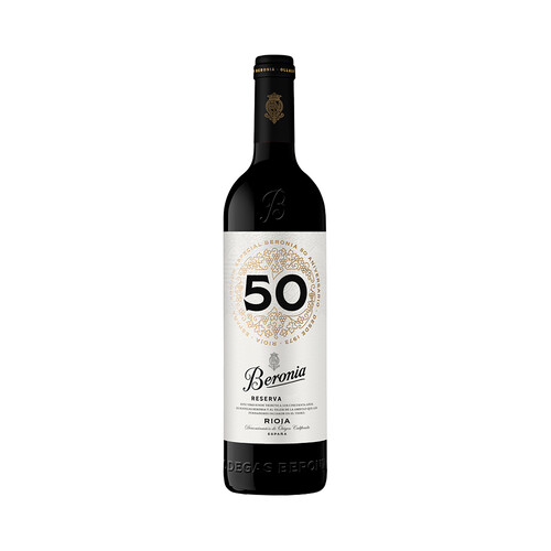 BERONIA 50 Aniversario Vino tinto reserva con D.O Ca. Rioja botella de 75 cl.