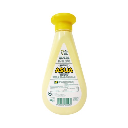 ASUA Mayonesa sabor suave con aceite de maíz bote de 450 g.