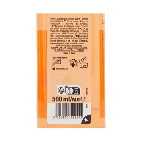 COSMIA Jabón (gel) líquido para manos, con aroma a melocotón 500 ml.
