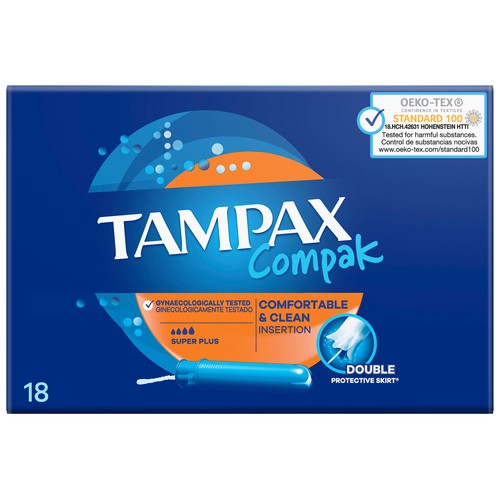 TAMPAX Tampones super plus con aplicador TAMPAX Compak 18 uds