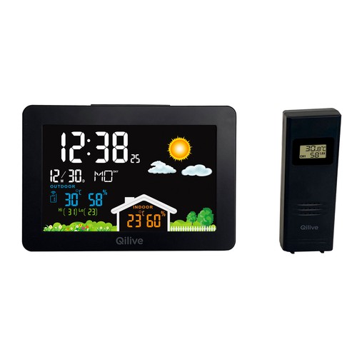Estación meteologica QILIVE Q.2284, alimentación con pilas, clima en tiempo real.