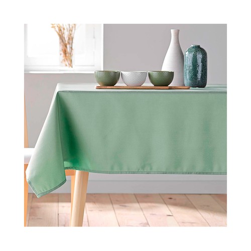 Mantel liso poliester 140x250cm verde. U10