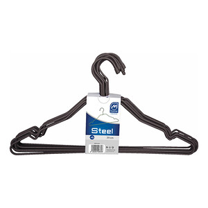 Imagen de Lote de 6 perchas de alambre 39cm, color marrón. 