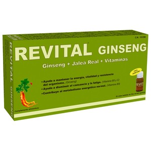Ginseng Complemento alimenticio, ayuda a disminuir el cansancio y la fatiga 20 uds.
