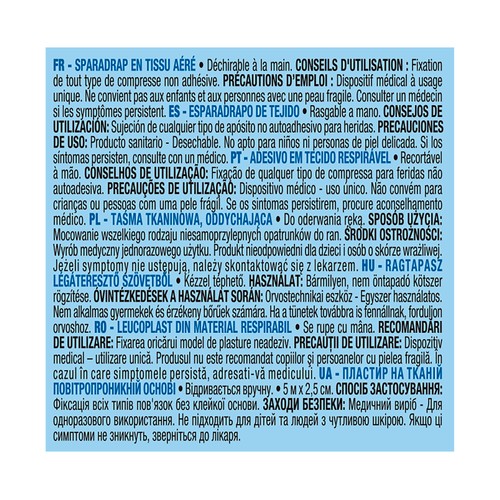 PRODUCTO ALCAMPO Esparadrapo de tela 5 m x  2.5 cm, que puede ser cortado con la mano.