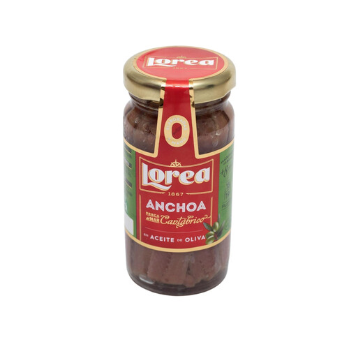 LOREA Filetes de anchoa del Cantábrico en aceite de oliva LOREA 55 g.