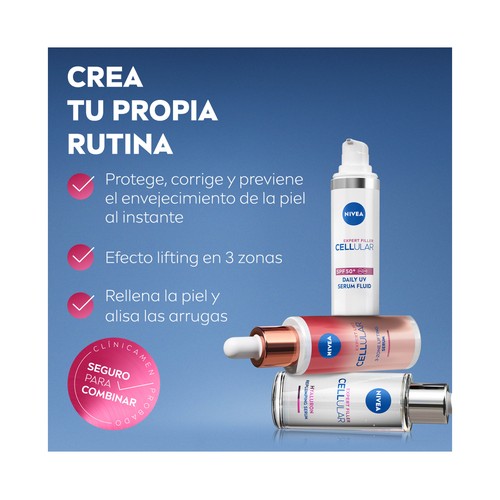 NIVEA Expert filler cellular Sérum facial protector con FPS 50 y ácido Hialurónico puro 30 ml.