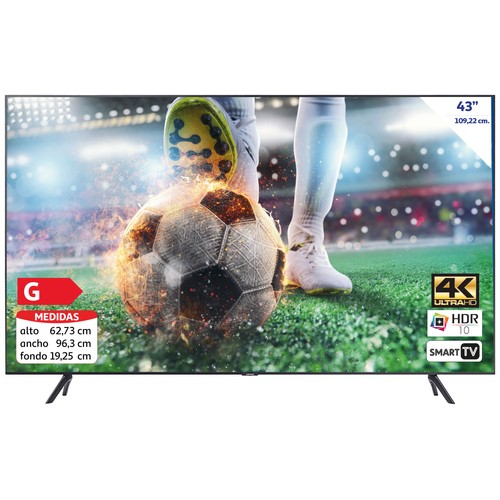 Televisión 109,22 cm (43") LED SAMSUNG ﻿UE43TU7025KXXC 4K, HDR 10+, SMART TV, WIFI, TDT T2, USB reproductor y grabador, 2HDMI, 2000HZ.