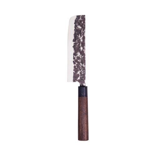 Cuchillo de cocina semi-profesional Usuba con hoja decorada de 18cm y mango de madera, Osaka 3 CLAVELES.