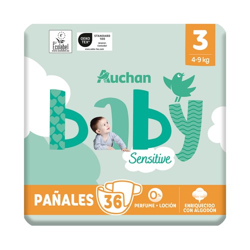 PRODUCTO ALCAMPO Baby sensitive Pañales talla 3 (4-9 kg) 36 uds.