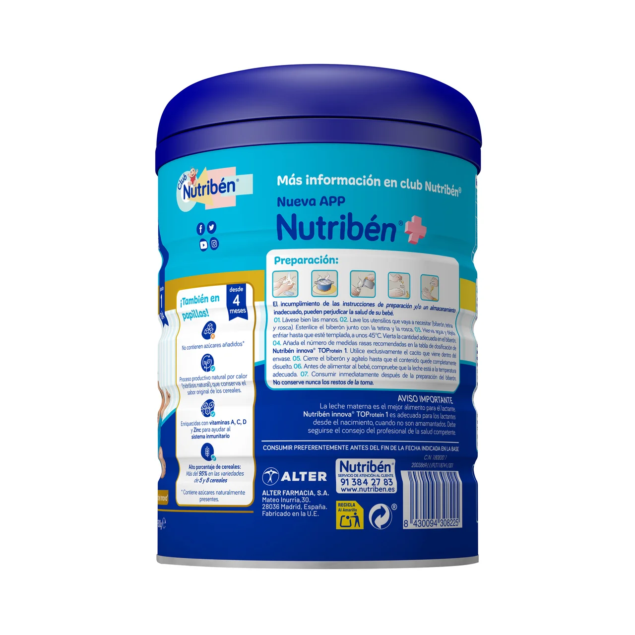 Innova toprotein Leche de inicio (1) para recién nacido a partir del primer día 800 g.