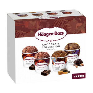 HÄAGEN-DAZS Mini tarrinas de helado de diferentes chocolates HÄAGEN-DAZS 4 x 95 ml.