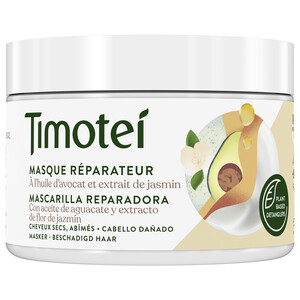 TIMOTEI Mascarilla reparadora con aceite de aguacate y extracto de jazmín, para cabellos dañados TIMOTEI 300 ml.