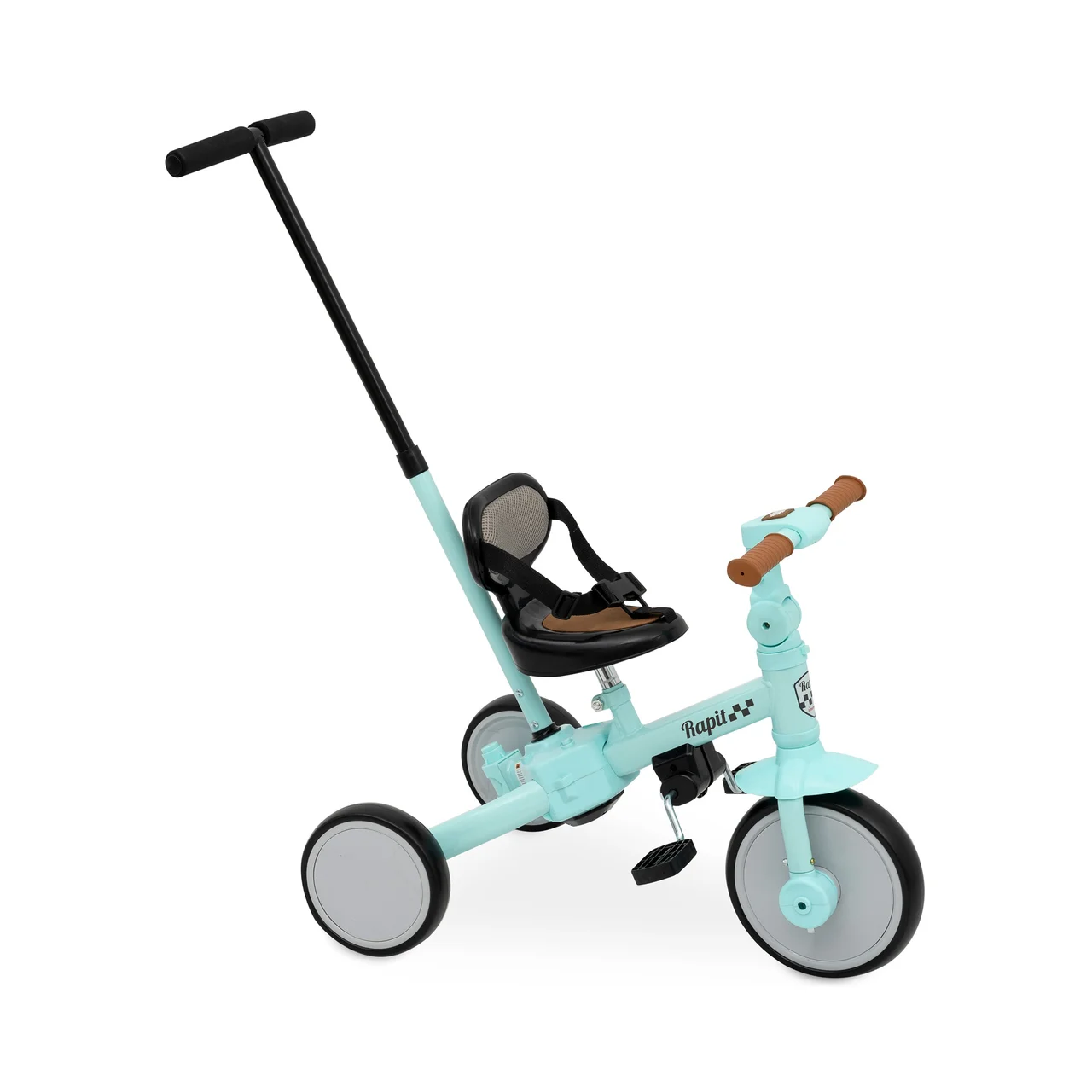 Triciclo infantil andador evolutivo 5 en 1, color verde menta.
