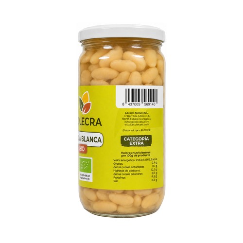 ECOLECERA Judía (alubia) blanca cocida ecológica 500 g.