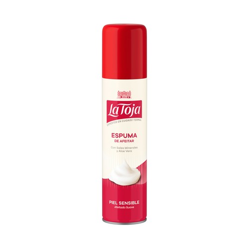 LA TOJA Espuma de afeitar con sales minerales y aloe vera para pieles sensibles 250 ml.