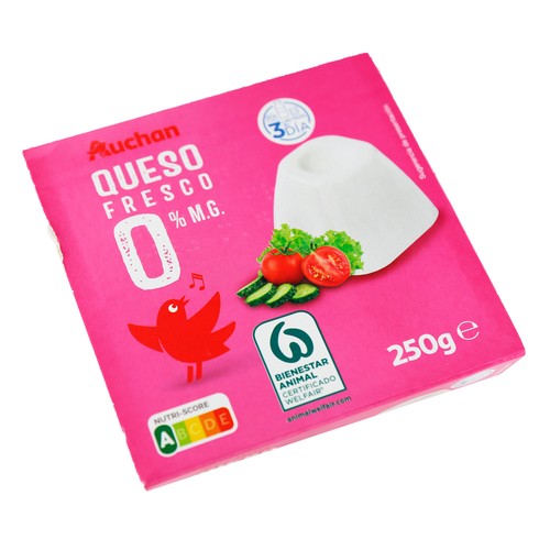 Queso fresco con calcio PRODUCTO ALCAMPO tarrina de 62,5 g. pack de 4 uds.