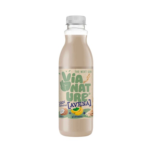 VÍA NATURE Zumo de avena, plátano y coco VIA NATURE 750 ml.