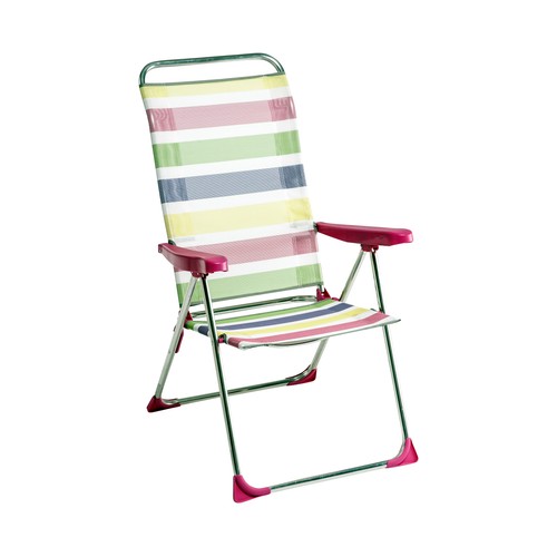 Silla de aluminio y textileno, varios colores, 65x72x113cm ALCO.