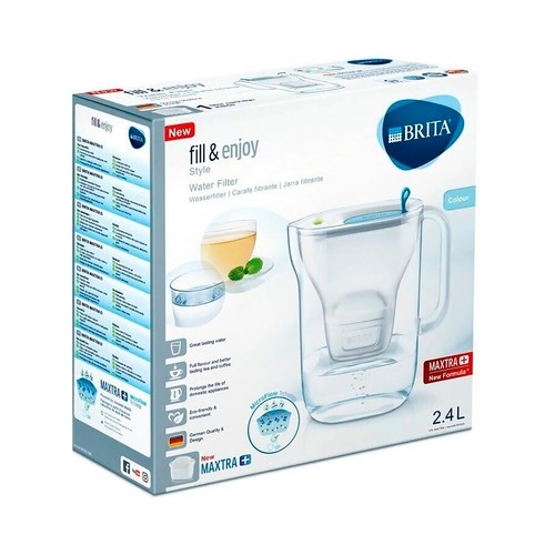 Jarra filtrante de 2,4 litros mas un filtro, BRITA Fill & Enjoy Style.
