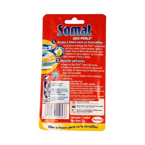 SOMAT Ambientador fragancia cítrica para lavavajillas SOMAT 21 g.