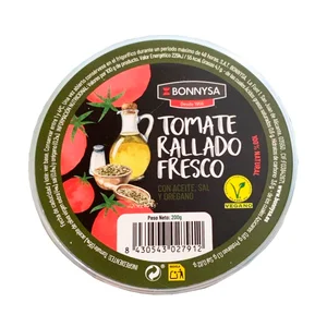 Tomate rallado con orégano BONNYSA Tarrina de 200g.